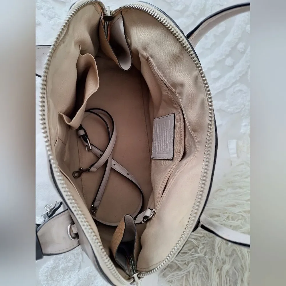 Coach Color Block Black, White, Brown, Leather Purse, Bowling Bag - Picture 12 of 16
